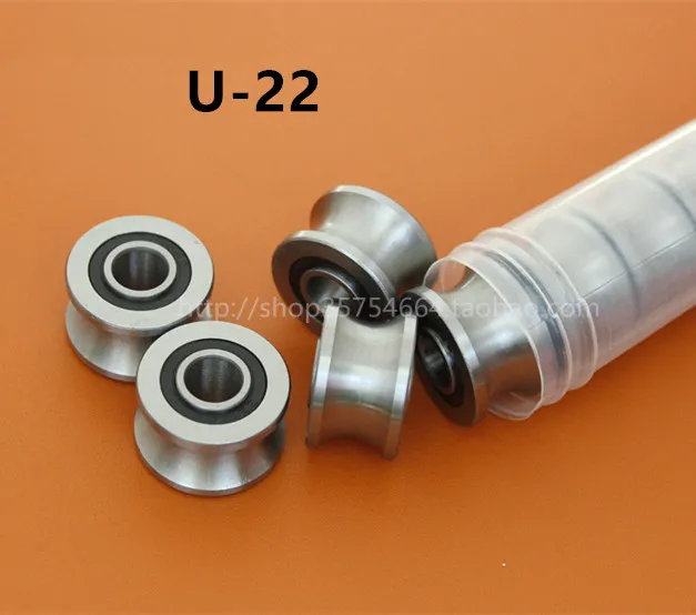 10 pz di alta qualità U22 ABEC-5 8mm V U cuscinetti della puleggia della scanalatura 8 22 5 14 5 13 5 mm U scanalatura del rullo ruota cuscinetto a sfera223a