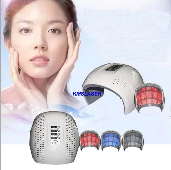 4 light colors 640nm red 430nm blue 830nm infrared light photo facial led light therapy anti aging acne removal pigment removal machine