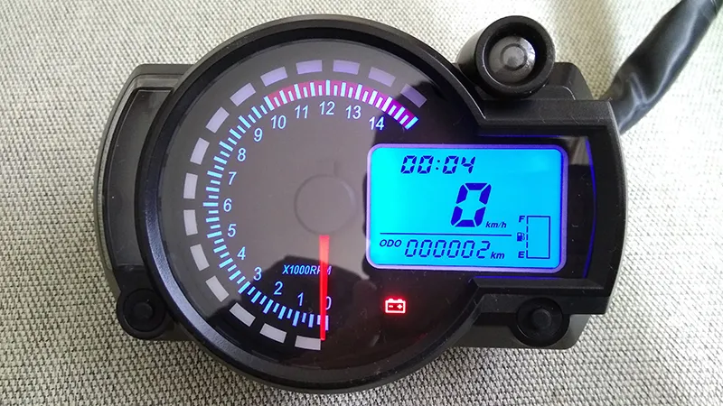 TKOSM KOSO Motocykl Digital LCD Wskaźnik Speedometer Obrońcomierz Motorbike Instrument 7 Kolor Wyświetlacz Miernik poziomu oleju