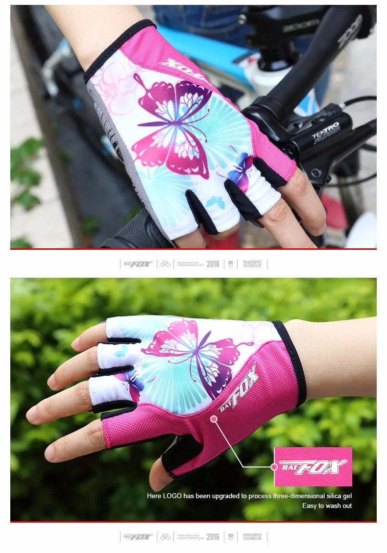 Fashion Women Cycling Gloves 2017 MTB Fitness Female Sport Full Finger Polyester Bike Gloves Outdoor Mountain Road Bicycle Gloves Best