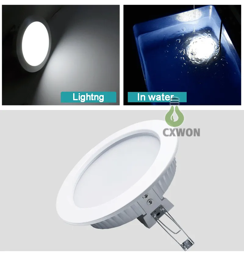 Vattentät LED-downlight IP65 Incessed Down Light 5W 12W 15W 18W AC85-265V SMD Rund LED takljus