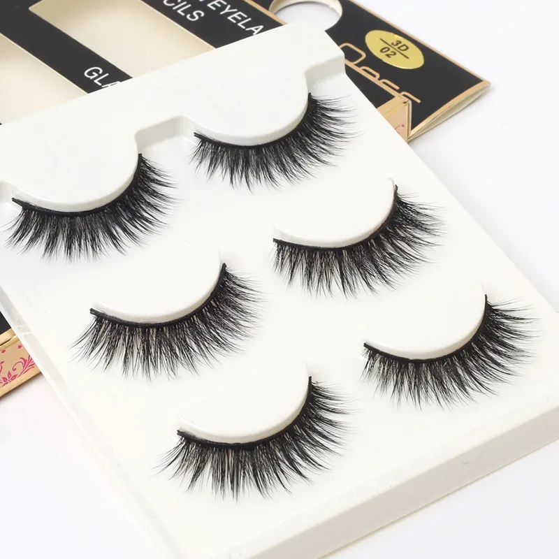 3D Hair Soft False Eyelashes Beauty 0.5-1cm Full Strip Lashes Natural Long Extensions with Transparent Plastic