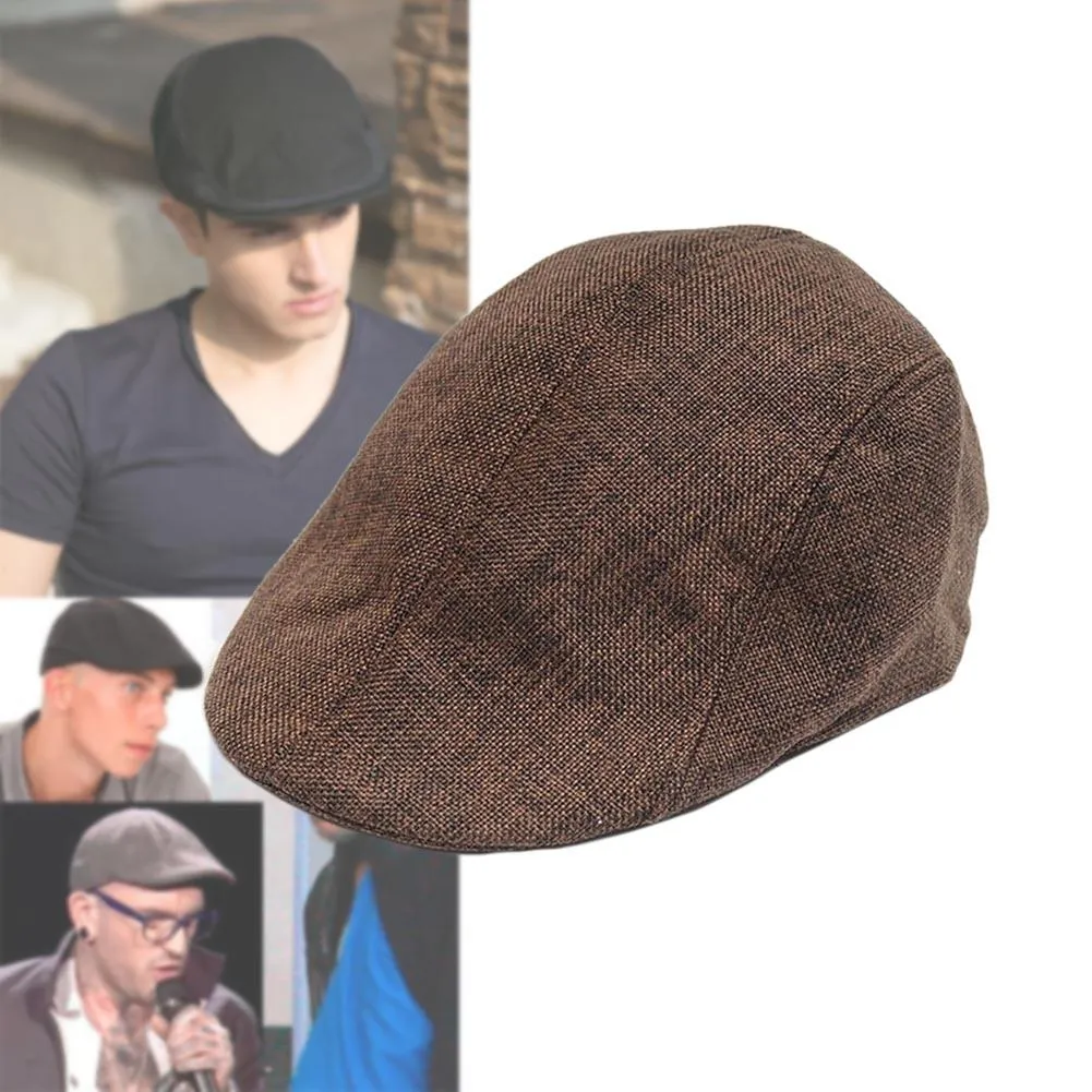 Grossist-1x mode casual unisex duckbill cap män kvinnor golf kör sol platta cabbie nyhetsboy beret hatt kausal gatsby ivy cap kaffe