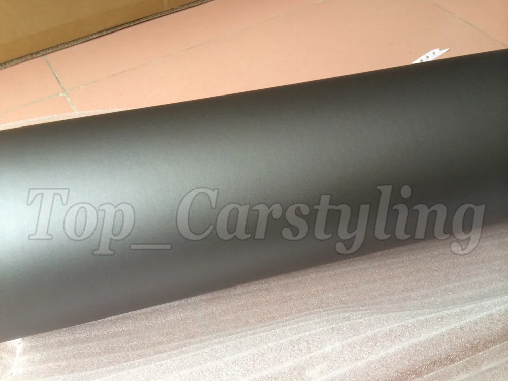 Film d'enveloppe de voiture en vinyle gris métallisé mat avec dégagement d'air vinyle gris mat pour emballage de véhicule feuille de couverture 1,52x30 m/rouleau 5ftx98ft