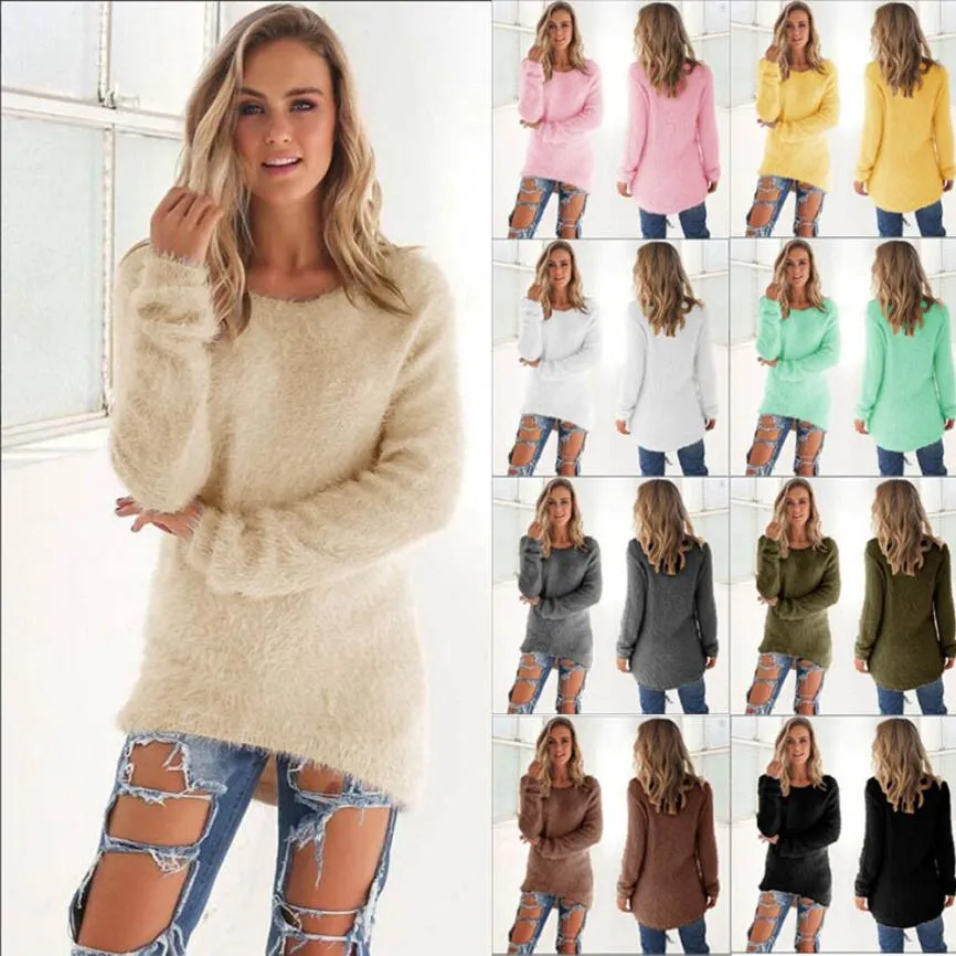 Herfst winter casual lange mouwen katoen ronde hals trui voor vrouwen kleding mode hedging losse vrouwen trui chompa