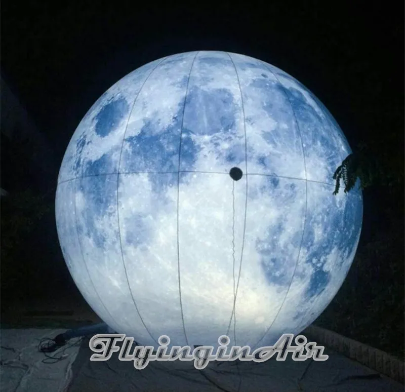 Balões da festa de 2m 3m penduram o planeta inflável inflável da impressão da lua do balão inflável para a decoração