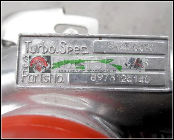 Turbo For ISUZU D-MAX Trooper OPEL Monterey HOLDEN Jackaroo 1998-2011 4JX1TC 3.0L 159HP RHF5 VA430070 8973125140 8971371093 Turbocharger (8)