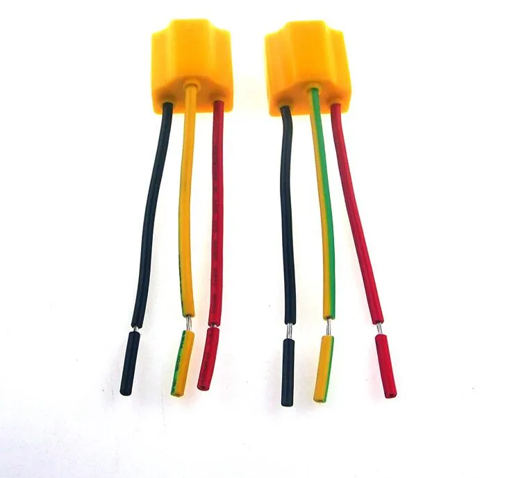 H4 9003 Car Truck Female Ceramic Headlight Extension Connector Plug Light Lamp Bulb Wire Socket Adapter 12V