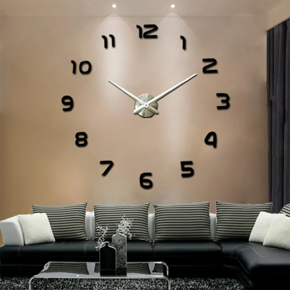 Vendita calda 3D orologio da parete fai da te design moderno design saat reloj de pared metallo arte orologio da arte soggiorno acrilico mirror watch horloge murale