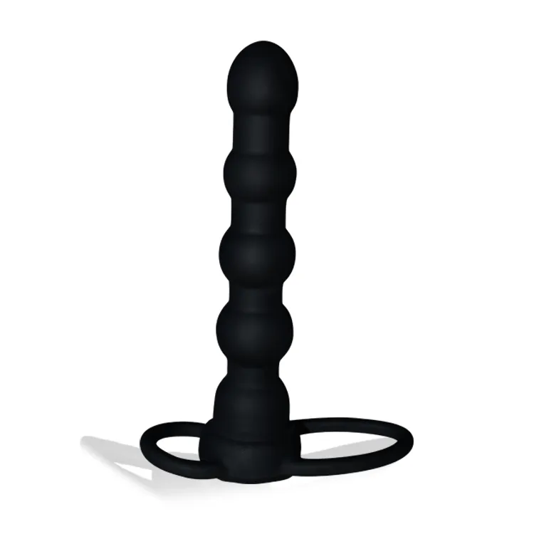 New Vibrating Double Penetration Strapon Anal Dildo 55039039 Black Silicone Strap On Penis Anal Plug Sex Products Adult 2335358