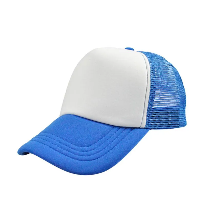 Wholesale- Fashion Plain Baseball Cap Solid Trucker Blank Curved Visor Hat Mesh Adjustable