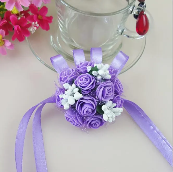 Flor de Pulso criativo Dama de Honra Irmãs mão flores Artificial Noiva Flores Decoração de Casamento Flor