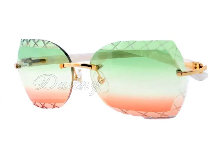 color engraving mirror, Jindian fashion high-quality carving sunglasses 8300593 leisure ultra-light white board sunglasses, size: 60-18-140