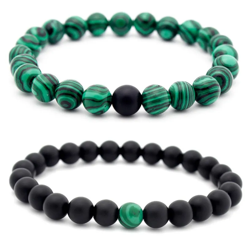Ensemble de bracelets en pierre naturelle, 8mm, accessoires de mode, Bracelets élastiques pour Couple, Yoga, énergie, bijoux à breloques, Kimter-B672S FZ