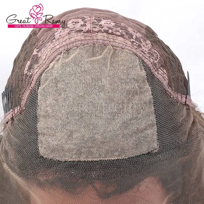 Brasilianische Seidenbasis-Vollspitzeperücke, Echthaar-Lace-Front-Perücken mit Babyhaar, Seidentop, lockige Afro-Kinky-Spitzenperücke, GreatRemy2547445