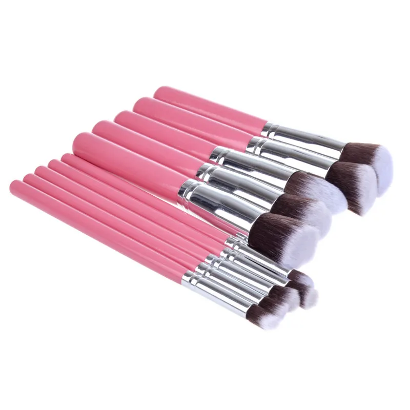 Professioneller Make-up-Pinsel, 10 Stückweich, SGM Kabuki-Pinsel, Damen-Toilettenartikel-Make-up-Set, Kosmetikpinsel-Set, Nylonhaar, Holzgriff, Lidschatten