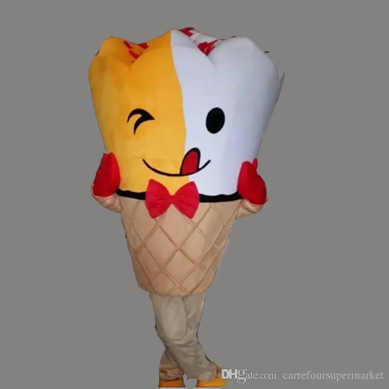 Ny stil Vuxen Storlek Sommar Glass Kostym Halloween Jul Sweet Foods Söt Ice-Cream Cartoon Mascot Clothing Party Fancy Dress