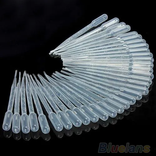 Wholesale- High Quality New 100PCS 3ml Disposable Plastic Eye Dropper Set Transfer Graduated Pipettes 0223 3SVX 8CNO