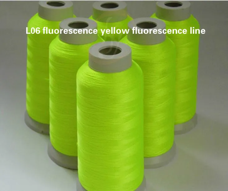 Tecido e costura 150d/2 yg de poliéster não desbotamento fluorescência na linha de costura noturna linha de linhas noctilucents acessórios de vestuário diy