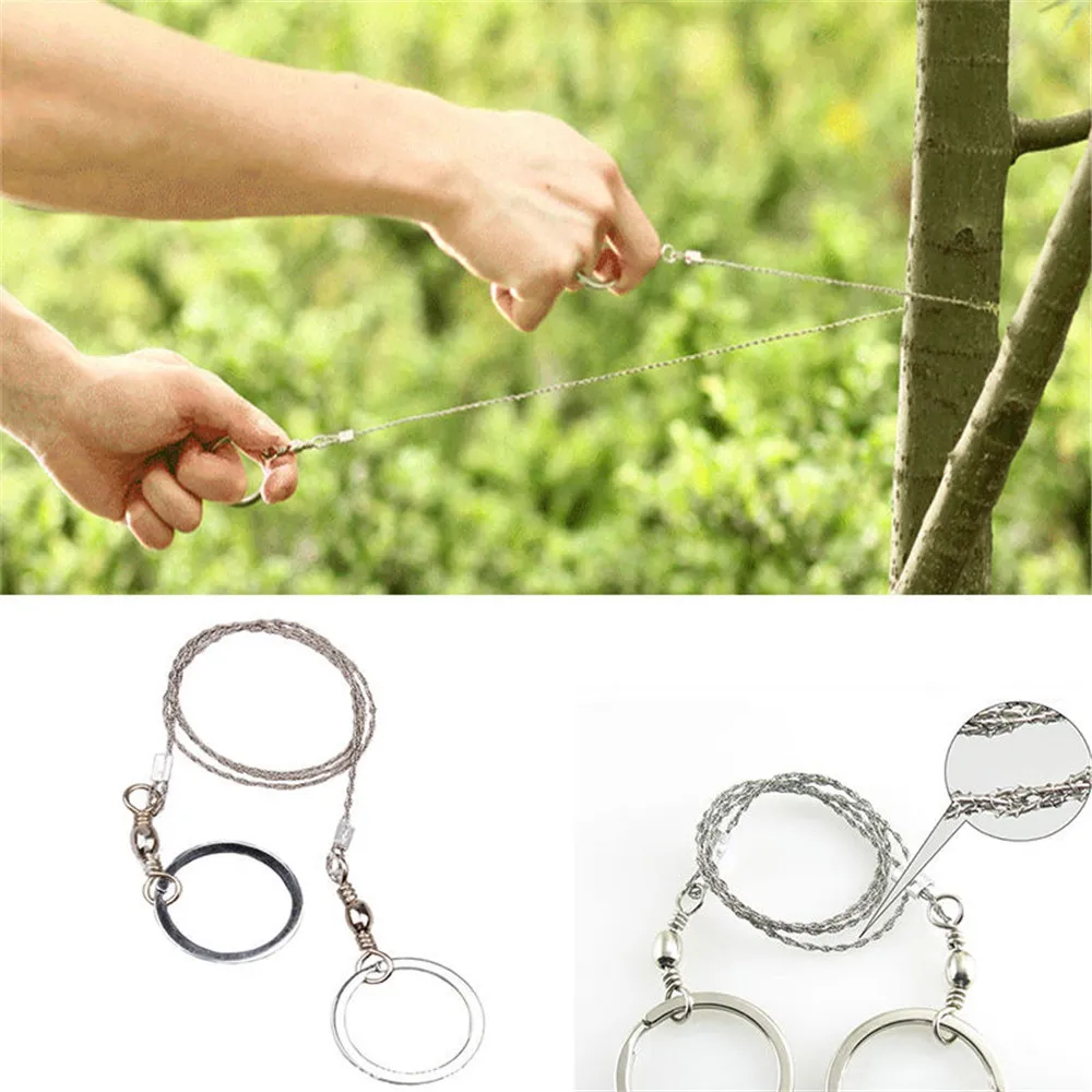 Steel Wire Saw Camping Hiking Portable Survival Line Trees Survive Military Army Tool Bushcraft Saw