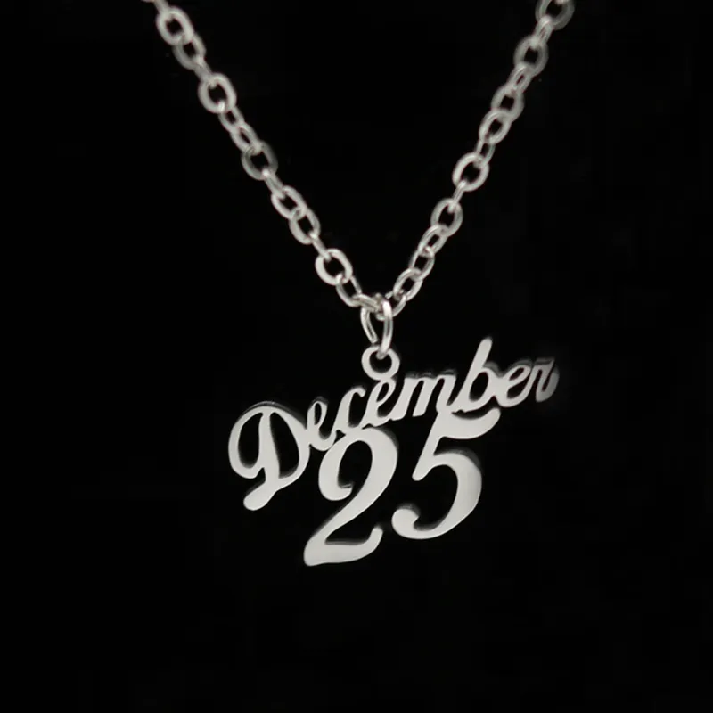 Joyeux Noël Pendentif Collier En Acier Inoxydable Jingle Bell Présage D'oiseau Femmes Charme Bijoux Enfants Cadeaux En Gros