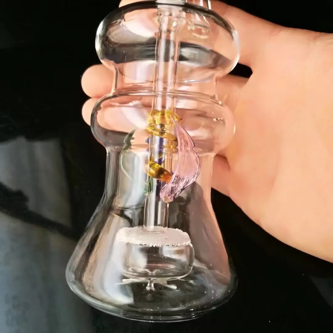 Shaped glass sand core , New Unique Glass Bongs Glass Pipes Water Pipes Hookah Oil Rigs Smoking with Dropper