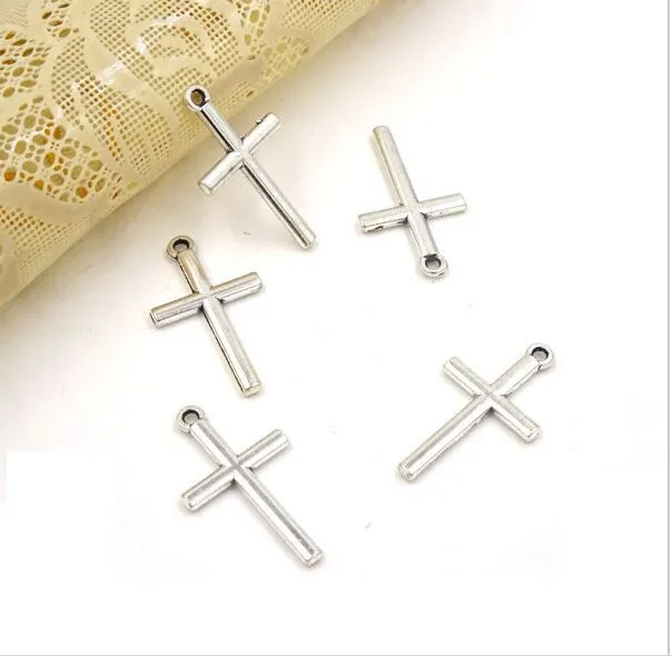 / cross charms antik silver gör pendant passform, vintage tibetansk silver för smycken gör DIY armband halsband 23.5x13mm