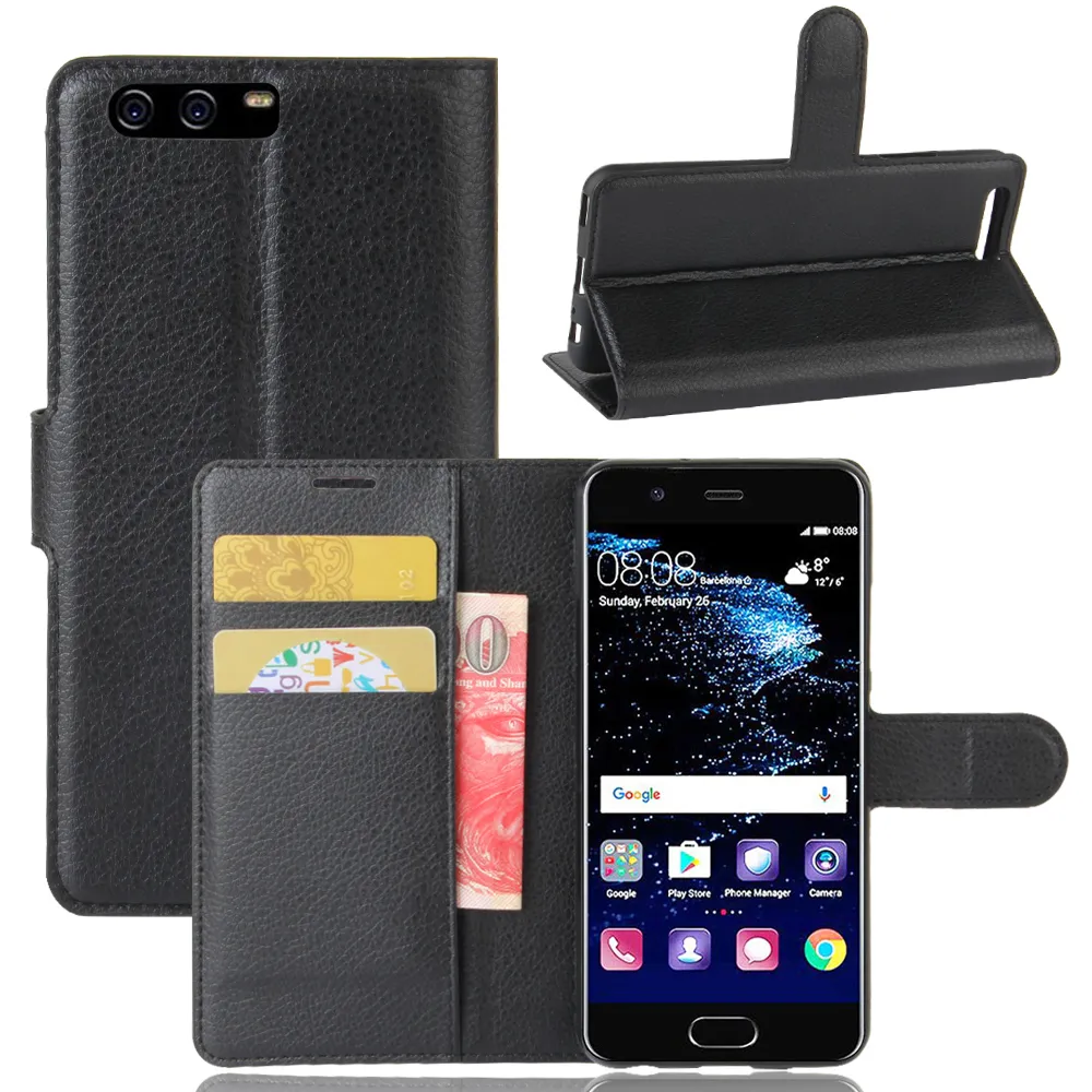 Flip wallet case para huawei p10 p10 plus tpu couro crazy horse capa para huawei p10 case bookstyle com kickstand 2017 novo