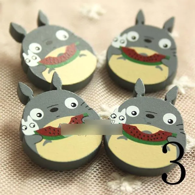 Totoro Crianças Broche 2017 Novo Bonito Dos Desenhos Animados De Madeira Crianças Pin Broche Children039s papelaria Meninos Meninas Acessórios C1342411121