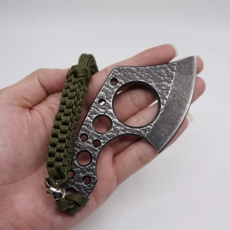 Mini liten multifunktionell camping hand axel hatchet med nylonskede 3cr13 blad utomhusficka knivar chopper överlevnad verktyg edc