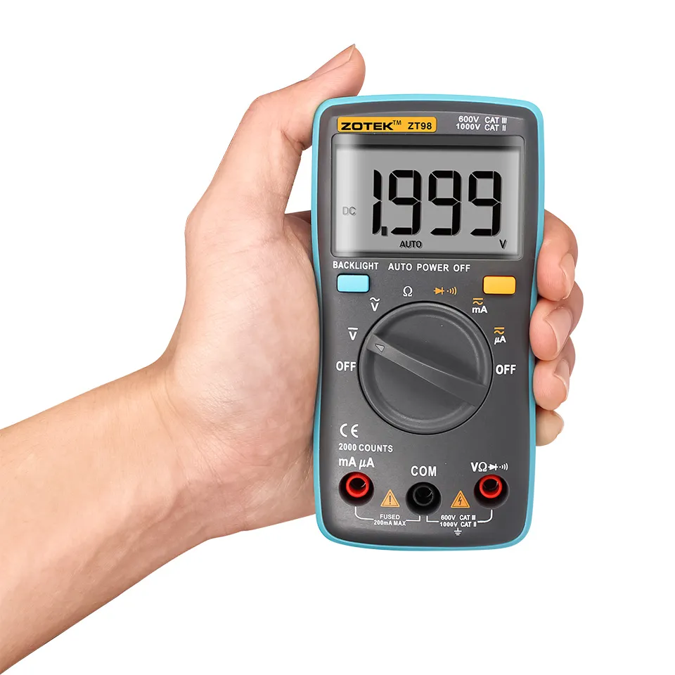 Zotek digital multimeter, zt98 automatic range, 2000counts 550V protection, automatic shutdown