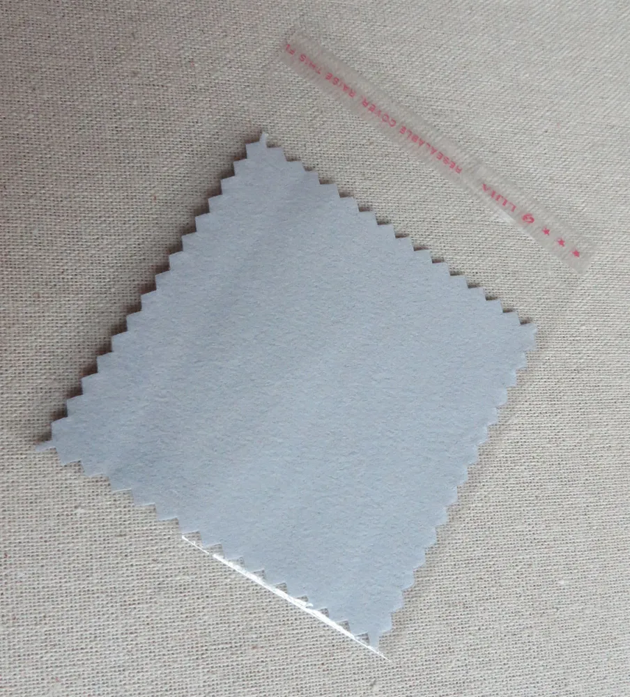 Pano de polimento de prata com polybag individual pano polonês de ouro com bolsa de pacote de limpeza de tecido de tecido de prata de pano limpador