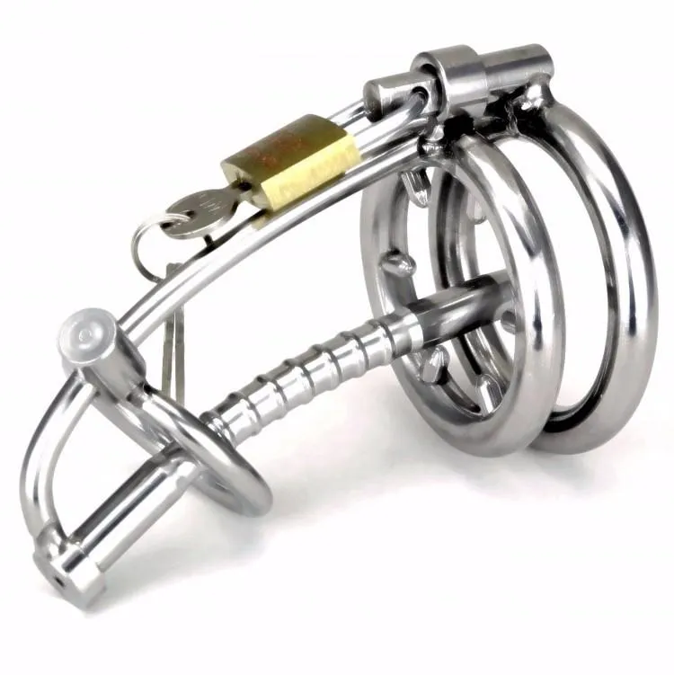 Buy Fritosy Ultra Small Flat Chastity Cage - Stainless Steel Male Chastity Device With Metal Penis Plug Urethral Catheter Bdsm Bondage Penis Cage Sex Toys For Men 50 Mm Ring