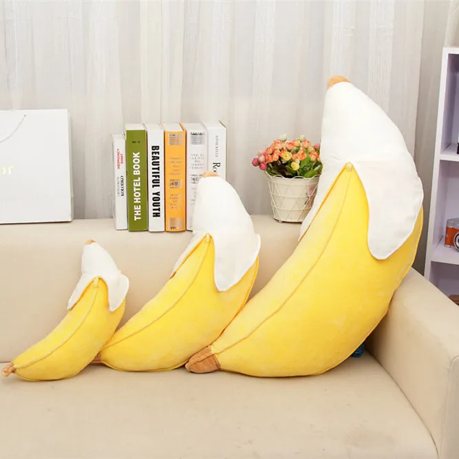 long peeling banana pillow cushion cute plush toy doll decorative pillow for sofa or car creative home furnishing cushion