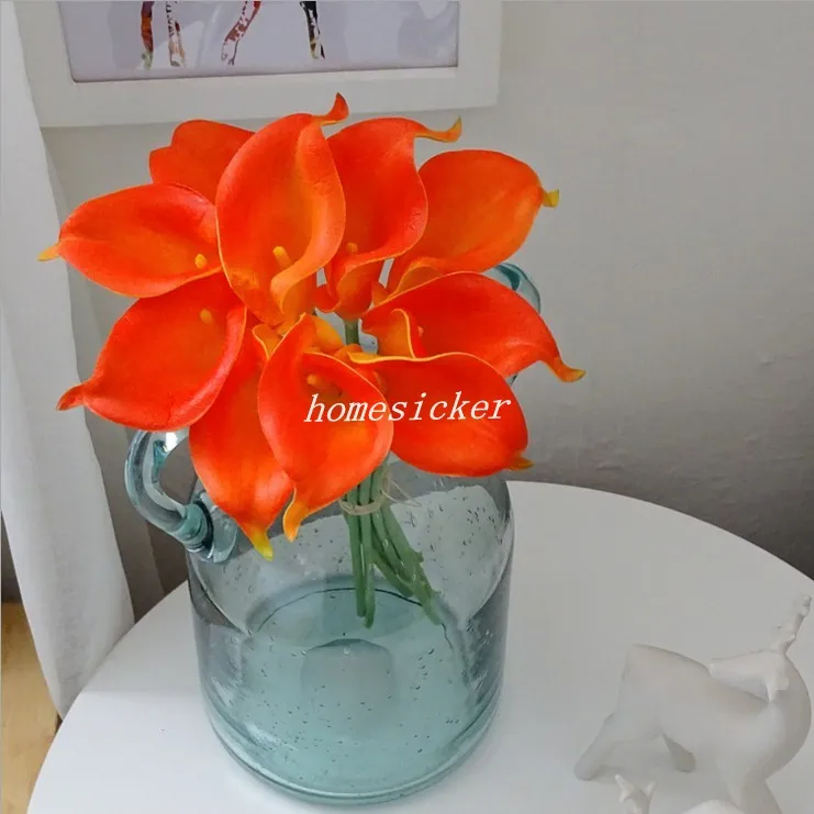 Çiçek dekoratif çiçek yapay 20 renk mini Calla Lily paket düğün dekorasyon için