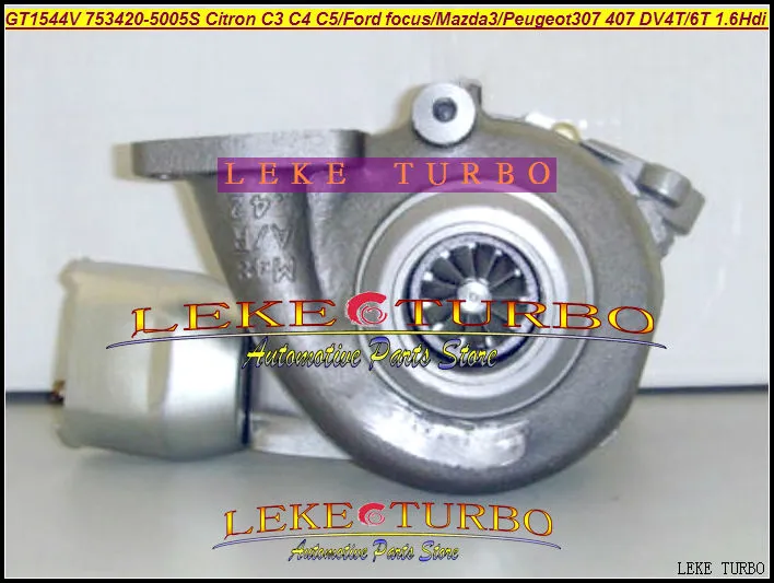 Turbocharger GT1544V 753420 750030 750030-0001 750030-0001 753420-5004 푸조를위한 CITROEN C4 C5 용 터보 206 407 V50 DV6TED4 DV4T 9HZ 1.6L