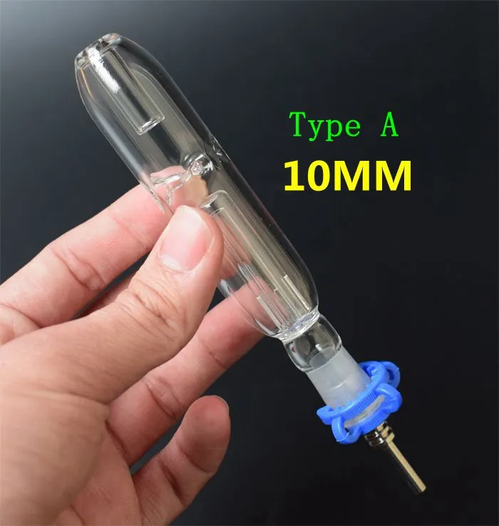 Roken Mini Nectar Collector Glass Pijpen met 10mm 14mm 18mm Titanium Quartz Tip Olierig Concentraat DAB-stro voor Glass Bong