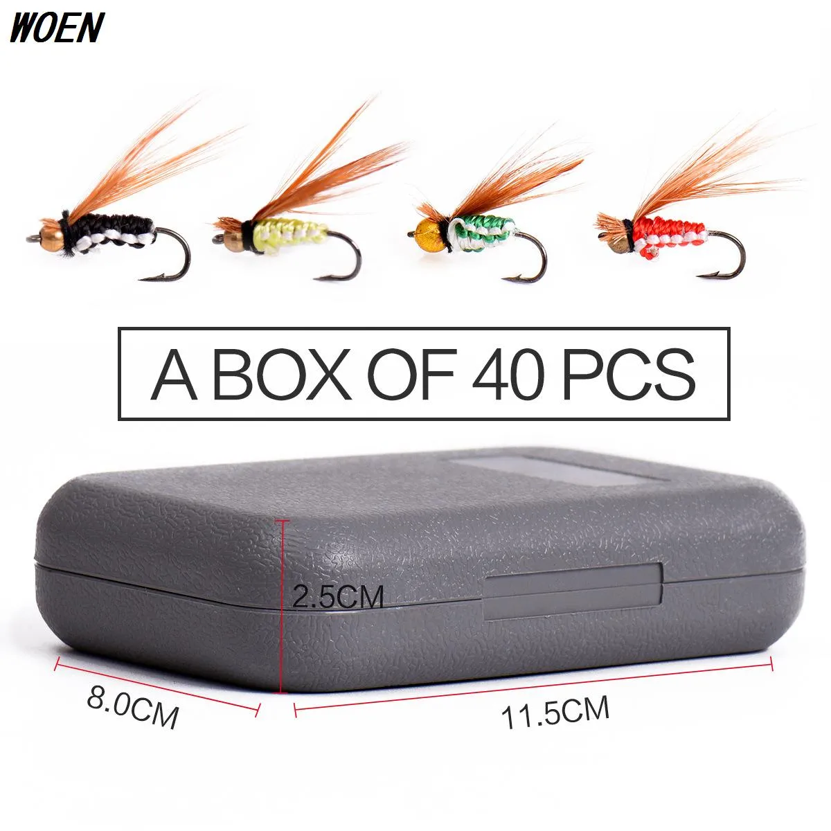 Woen Ocean Rock Fshing 40 Stuks / Boxed Bionic Lure Fly Fishing Hook Aas