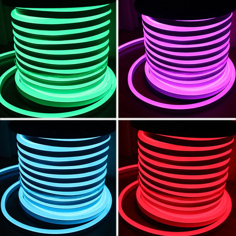 AC110 AC220V SMD2835 LED Neon Flex Strip Light 5.5W 6W LED Neon Rope Light 90LEDS 120LEDS LED Neon Light Juldekoration 50m