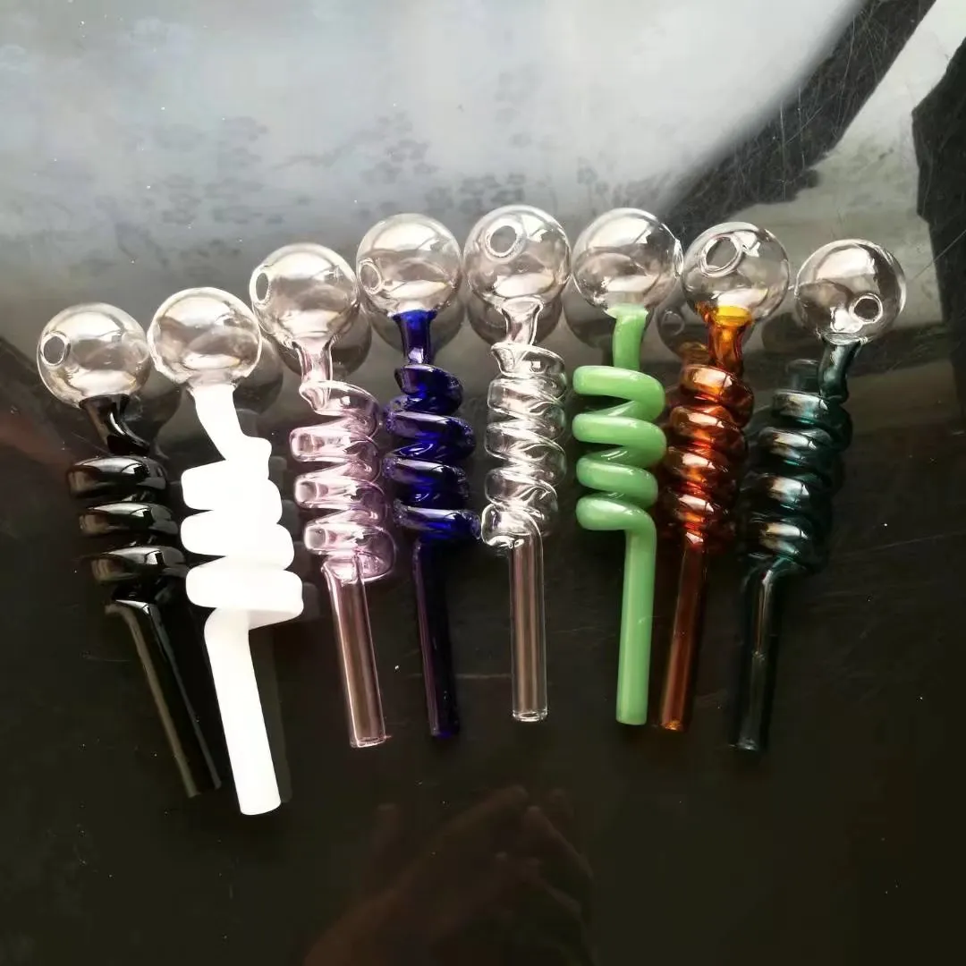 Color spiral straight burning pot , Wholesale Glass Bongs Accessories, Water Pipe Smoking,