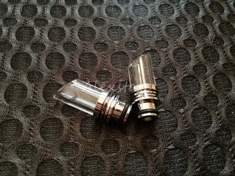 2 stili Pyrex Glass Acciaio inossidabile 510 Drip Tips Bocchino a punta lunga Driptip trasparente con foro obliquo RBA RDA