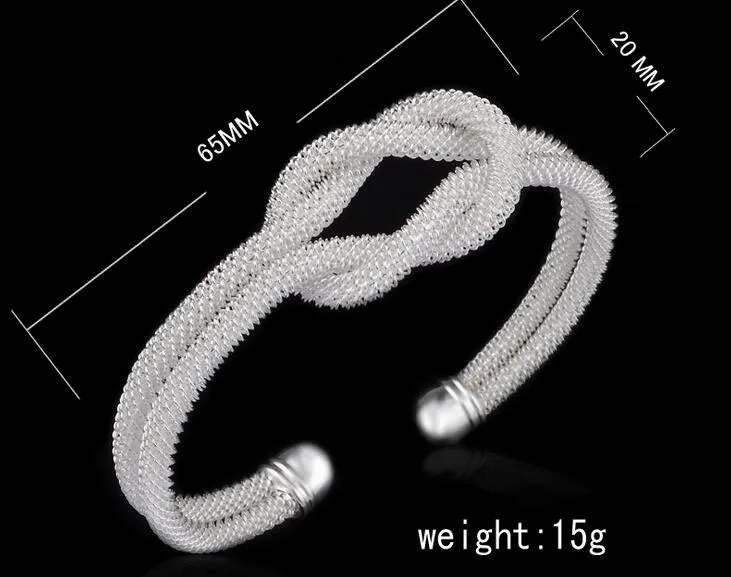 Nuovi braccialetti infinito Bracciale rigido in argento sterling 925 con ciondoli moda retrò vintage stili misti gioielli le donne regalo di Natale interi