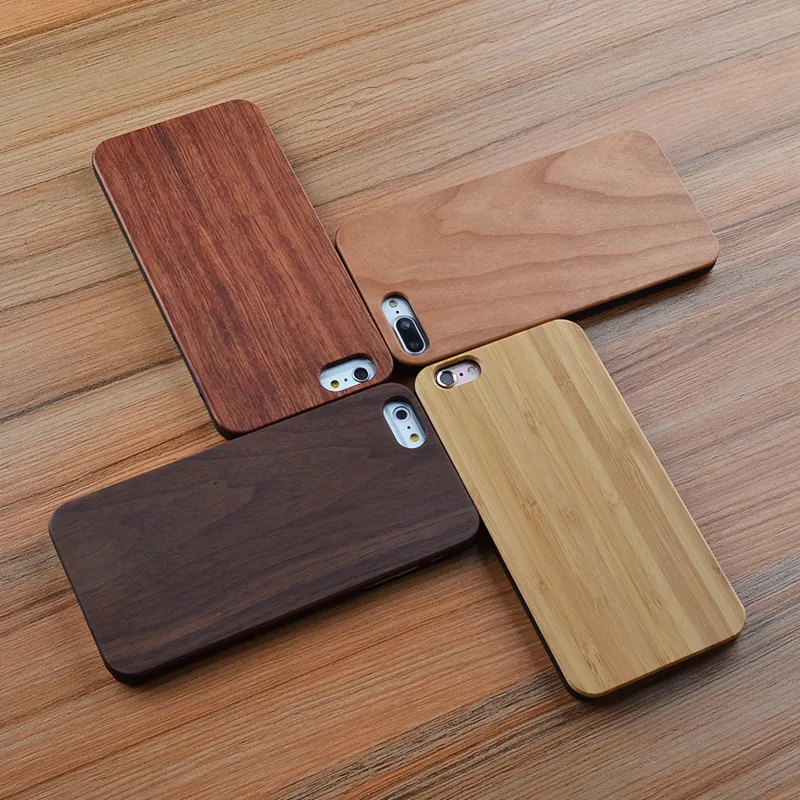 Natürliche klassische leere Holz-Bambus-Hülle mit harter Rückseite, luxuriöse, individuelle Holzhülle für iPhone Apple 6 6s plus 7 plus