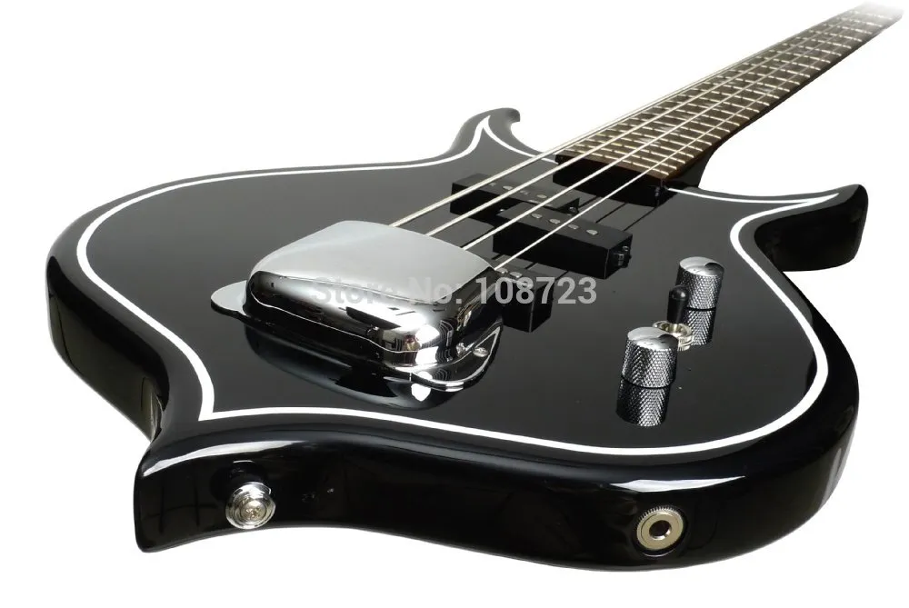 Wholesale-Gene Simmons Punisher Guitarra Eléctrica Bajo Cuerpo de caoba Mástil de arce Diapasón de palisandro