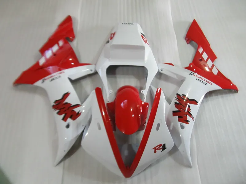 Högkvalitativ fairing kit för Yamaha YZF R1 2002 2003 Vit Röd Fairings Set YZF R1 02 03 OT20