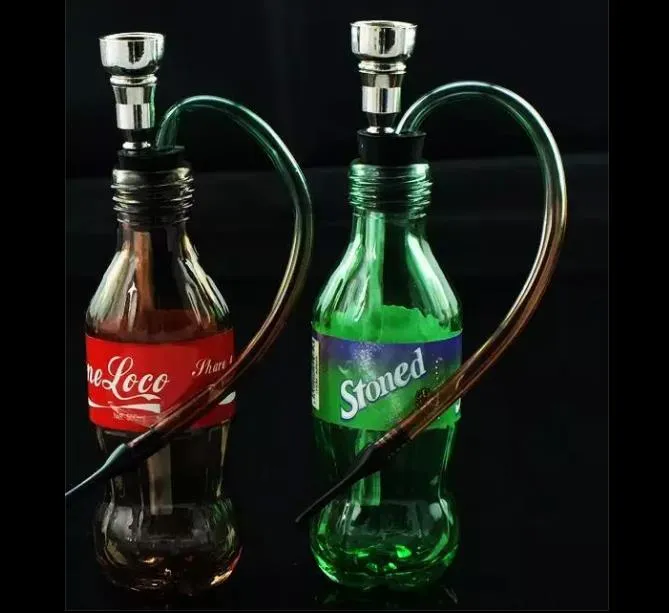 Coke Sprite Shape Hookah Glass Bongs Accessories Glass Smoking Pipes colorful mini multi-colors Hand Pipes Best Spoon glas