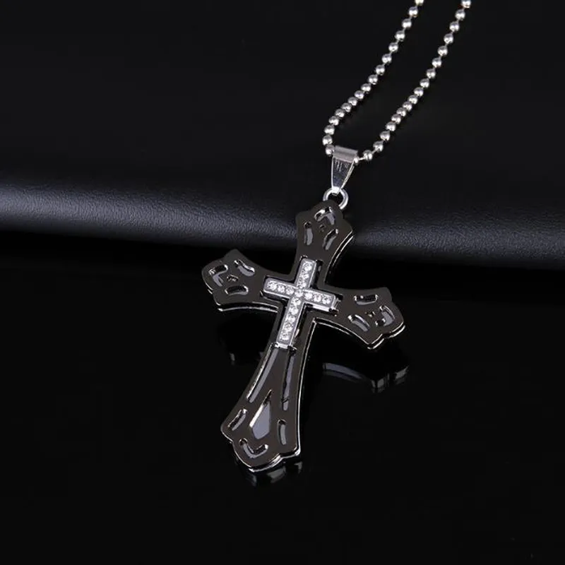 Neue Designs Mode Männer Schmuck Christian Kreuz Anhänger Edelstahl Metall großes Kreuz Hohe Qualität kostenloser Versand