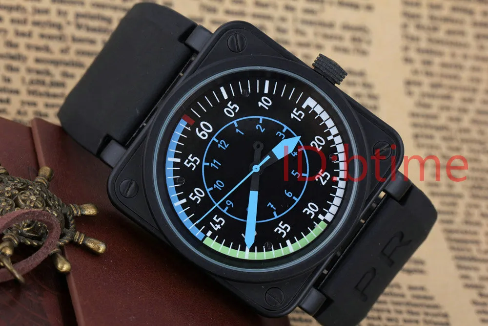 BBR-01 AIRSPEED NEW BELL AVIATION FLIGHT MEN AUTOMATIC MOVEMENT LIMITED EDITION MECHANICAL WATCHION RUBBER STAINLESS STEEL ORANGE YELLOW BLUE الذكور الساعات