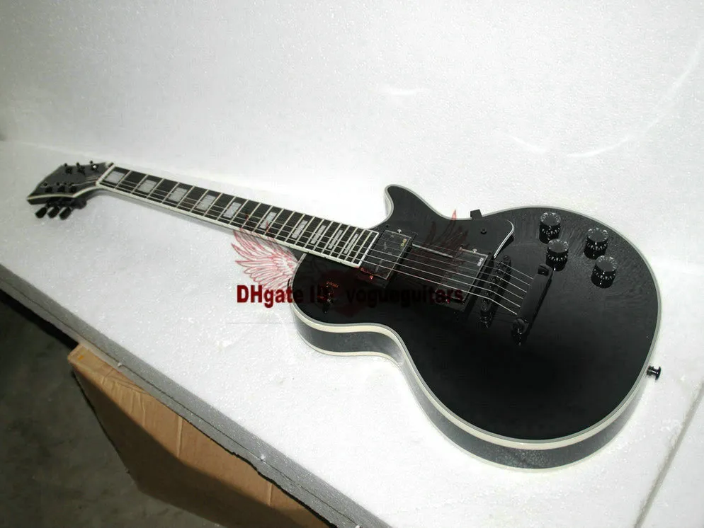 Guitare électrique Black Beauty, boutique personnalisée, touche en ébène, reliure de frettes, acajou massif, guitare entière 4575165