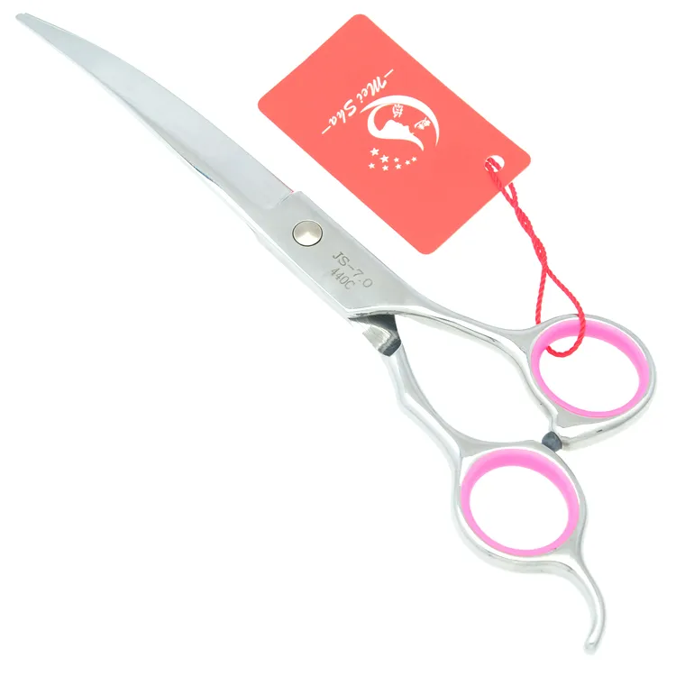 7.0 tum Meisha Pet Cutting Thinning Curved Dog Shears JP440C Pet Grooming Saxar Set Pet Supplies Puppy Trimmer Tool, HB0050